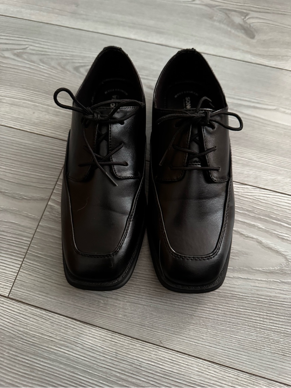 Classic Black Leather Boys Dress-Up Dress Shoes Sz: 5